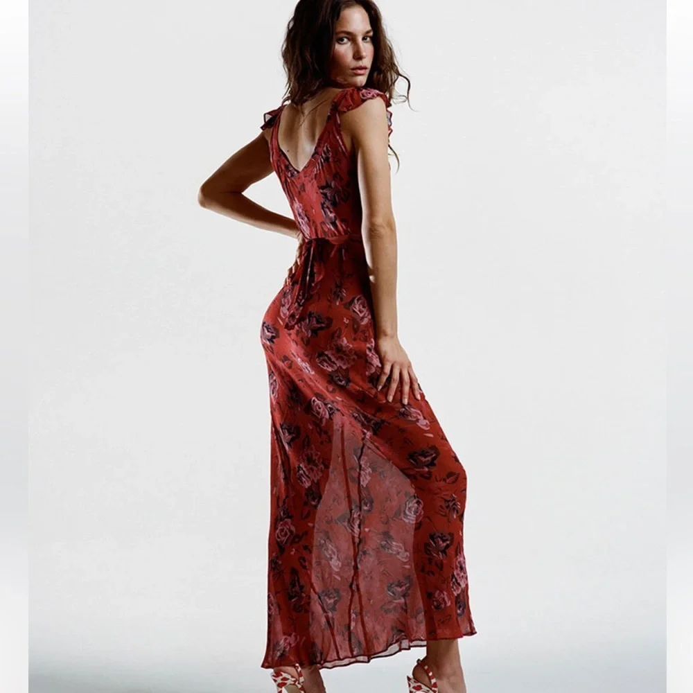 Realisation Par Red Floral Maxi Dress - Picture 4 of 6